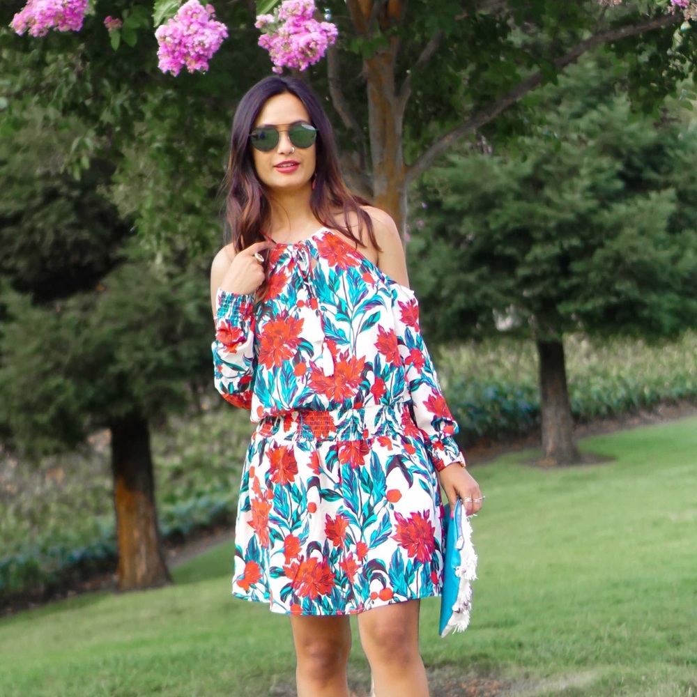 Cute off shoulder floral dress